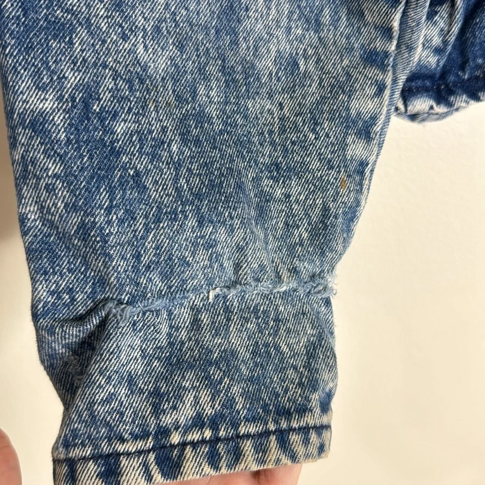 Levi's Kids Vintage Denim Jacket Acid Wash Snap‎ Button Down Blue Girls Large